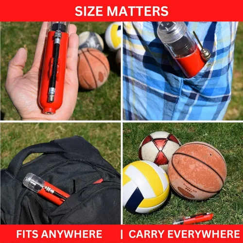 Vista 7 de Bomba de pelota para pelotas deportivas – 5 agujas – Bomba de baloncesto, bomba de pelota de fútbol – Bomba de aire para pelotas, voleibol
