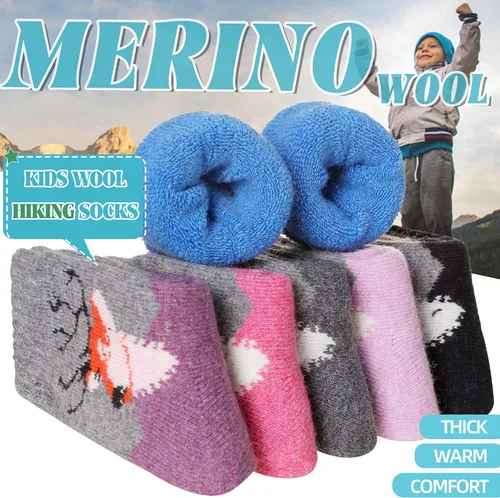 Vista 3 de Eocom - Medias de invierno cálidos de lana para niños y niñas, 6 pares