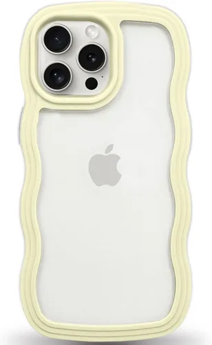 Vista 76 de Anuck Funda para iPhone 13 Pro con borde ondulado, diseño trasero transparente, agarre antideslizante, forma de marco rizado ondulado, a prueba