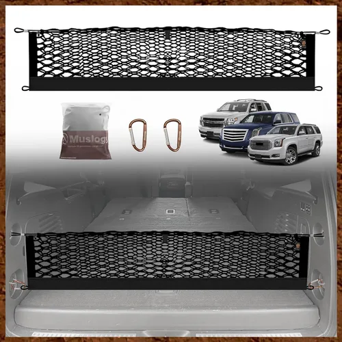Vista 17 de Muslogy Red de carga para maletero estilo sobre compatible con accesorios Jeep Grand Cherokee L 2021-2024 2025, organizador de maletero de ajuste