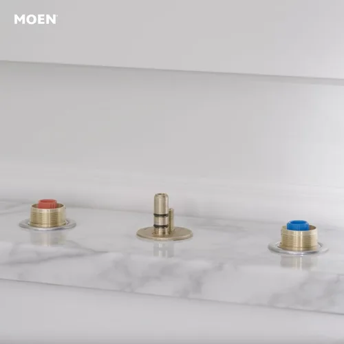 Vista 7 de Moen - Grifo de fregadero de baño de gran extensión con válvula de agua oculta y conjunto de desagüe, 9000