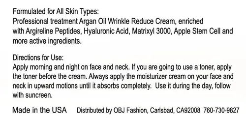 Vista 6 de DNA CODE® - Aceite de argán orgánico de día/noche Wrinke Reduce Cream, w/Argireline, M3000, Célula de tallo de manzana, ácido hialurónico