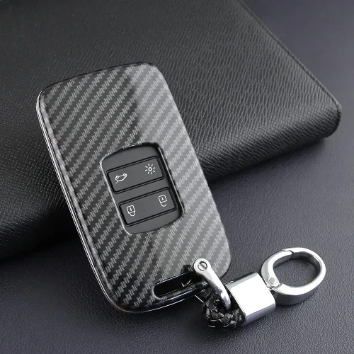 Vista 4 de Funda para llave compatible con Renault Kadjar Koleos Clio Scenic Megane Duster Sandero Twingo - Carcasa para llaves de coche, cadenas