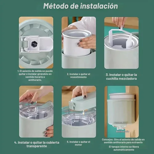 Vista 7 de Máquina de helado suave de 1 L para el hogar, mini máquina automática de helados y yogur, máquina compacta para bar y café