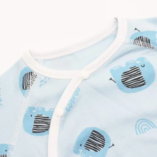 Vista 3 de COBROO Pijama unisex con pies de bebé para dormir y jugar, 100% algodón para bebés con mitones integrados de 0 a 3 meses