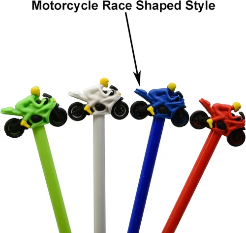 Vista 3 de Maydahui 12 bolígrafos geniales para automóvil, divertidos bolígrafos de gel de carreras de motocicleta en tinta negra para niños, escuela, oficina