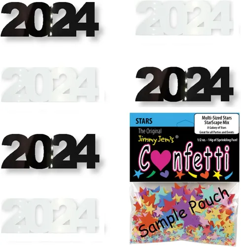 Vista 17 de Confetti Year 2024 Negro, Azul Royal Combo - 2 bolsas de media onza (1 oz)