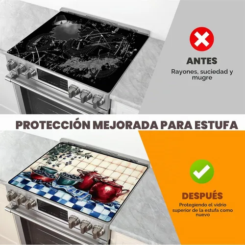 Vista 5 de Cubierta superior de estufa para estufa eléctrica de vidrio (arándano, 28.5 pulgadas de largo x 20.5 pulgadas de ancho) Heat Resistant Cooktop