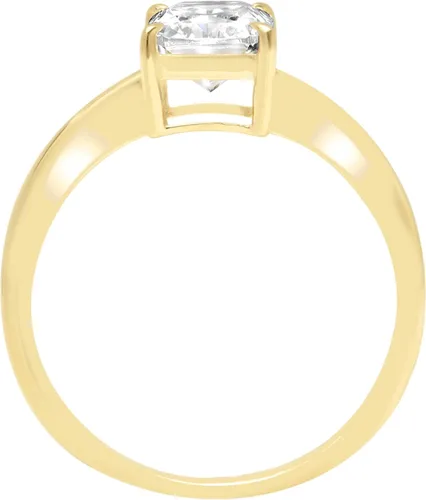 Vista 2 de Anillo solitario de corte radiante brillante de 2,5 quilates de zafiro blanco creado en laboratorio, ideal VVS1 D de 4 puntas, compromiso, boda