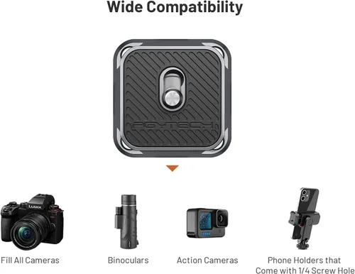 Vista 3 de PGYTECH 2 piezas de placas de liberación rápida tipo Arca, interruptor de repuesto entre trípode, monopie, deslizante, compatible con Arca Swiss