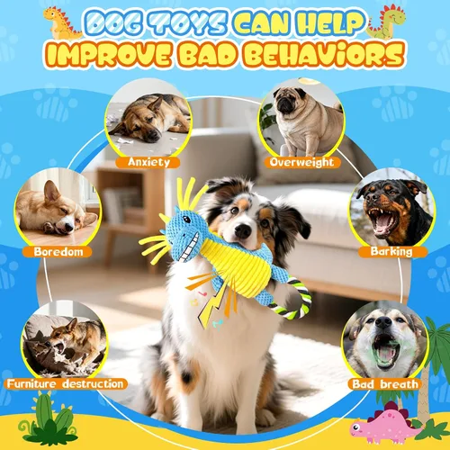Vista 6 de Fuufome Juguetes chirriantes para perros grandes: juguetes duraderos para perros grandes para razas medianas y pequeñas - Juguetes de peluche