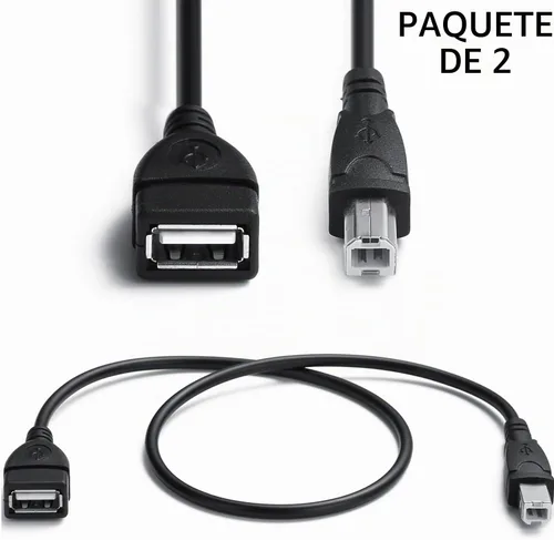 Vista 2 de AMUU Paquete de 2 cables USB 2.0 A hembra a USB B macho para impresora