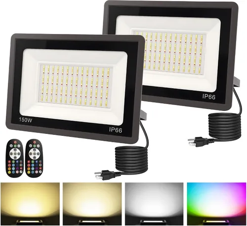 Vista 16 de L LOHAS LED Luz de Inundación LED RGB para Exteriores, 25W Luces de Fiesta DIY que Cambian de Color con Control Remoto, Luz de Patio
