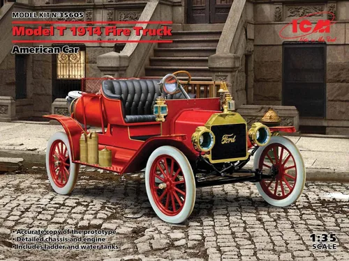 Vista 2 de ICM 35605 Vehículo plástico Modelo T 1914 camión de bomberos, kit modelo de coche americano - escala 1:35