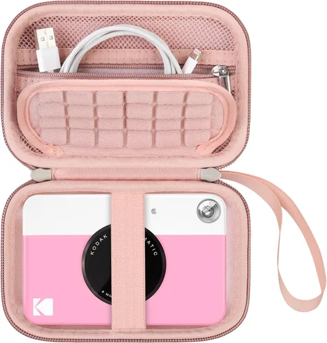 Vista 10 de Estuche rígido de viaje para cámara digital Kodak Printomatic a todo color, funda protectora con bolsillo de malla para cable USB, papel Negro