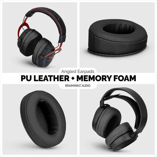 Vista 6 de Brainwavz almohadilla de espuma viscoelástica para oídos con ángulo–adecuado para muchos otros grandes sobre los audífonos–AKG, HifiMan, ATH