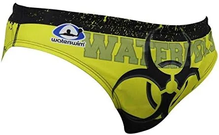 Vista 3 de Traje de baño BIO Amarillo/Negro, bañadores para nadadores, Waterpolo, Hockey submarino, Rugby subacuático