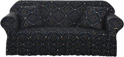 Vista 23 de MBROS Funda de sofá súper elástica, protector de muebles impreso con falda, funda de sofá para sofá de 2 plazas, funda suave para sofá biplaza