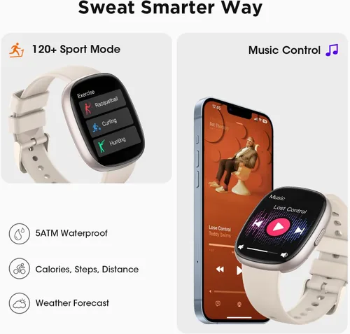 Vista 4 de Relojes inteligentes para mujer Fitness Rastreador de actividad física con marcarecepción de llamadas 247, ritmo cardíaco, monitor de sueño SpO2