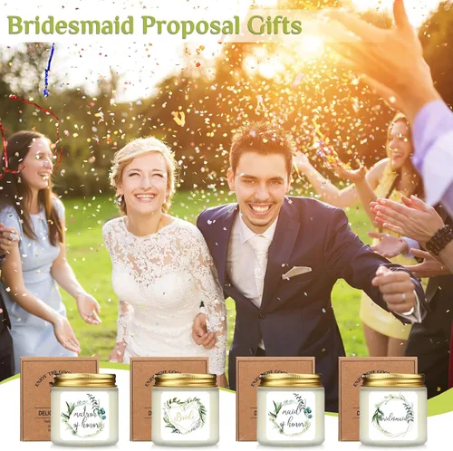 Vista 6 de 8 velas de dama de honor, regalos de propuesta de dama de honor, velas de regalo de dama de honor para boda, despedida de soltera, velas aromáticas