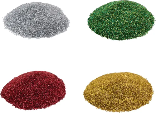 Vista 3 de Sulyn Paquete de purpurina extrafina para Navidad, kit de purpurina dorada, plata, roja y verde para artes y manualidades, paquete de 4