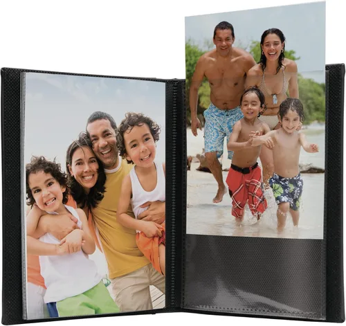 Vista 4 de Neil Enterprises Inc. Álbumes de fotos negros de 4 x 6 pulgadas, paquete de 24 Capacidad para 24 fotos, hechas de piel sintética