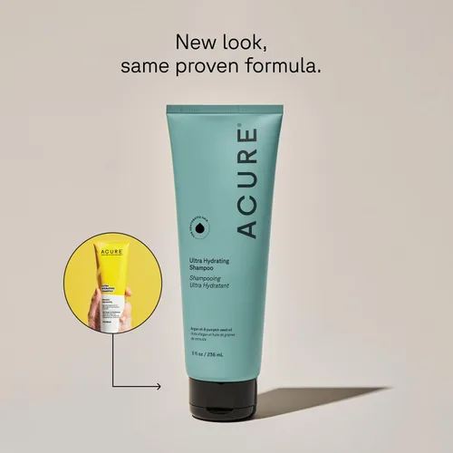 Vista 2 de Champú ultrahidratante de Acure - Champú hidratante para mujeres y hombres, hidrata y suaviza el cabello fino, seco, dañado y con tratamiento