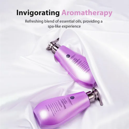 Vista 4 de Juego de champú y acondicionador de aceite de árbol de té, champú y acondicionador de aceite de romero para el crecimiento del cabello para mujeres
