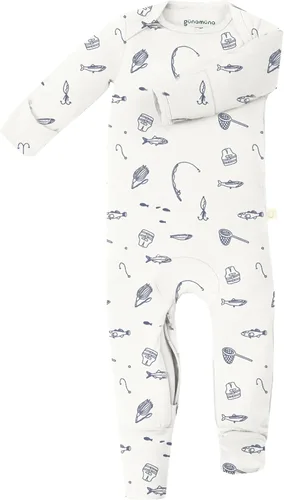 Vista 38 de GUNAMUNA Pijama unisex convertible ultrasuave para bebé, mameluco con cremallera para pañales, recién nacido a 24 meses