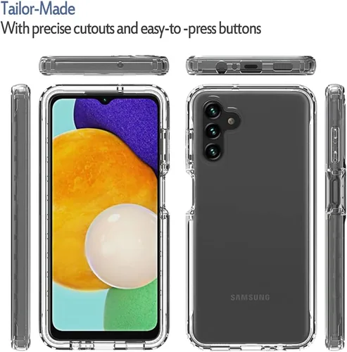 Vista 4 de Funda compatible con Galaxy A13 5G/Samsung A13 5G SM-A136U con protector de pantalla de vidrio templado, cuerpo completo, a prueba de golpes