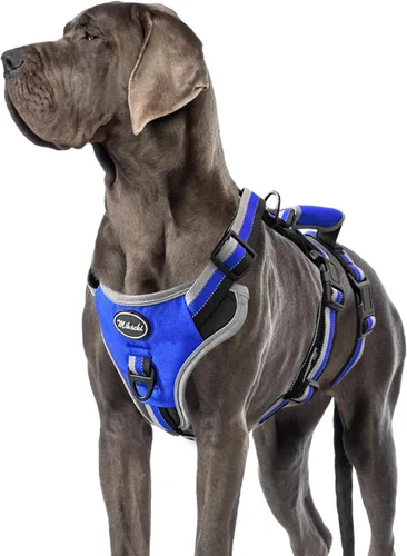 Vista 13 de Mihachi Arnés para perro a prueba de escapes, arnés para perro sin tirones con asa, suave acolchado reflectante y ajustable de cuerpo completo