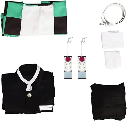 Vista 6 de Moalioi Anime Cosplay Costume Kimono Halloween Women Men's Set Accessories