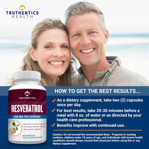 Vista 4 de TRUTHENTICS Resveratrol con TransResveratrol + paquete de probióticos avanzados – Envejecimiento saludable, apoyo cardíaco, inmunológico y digestivo