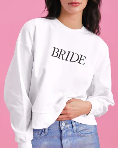 Vista 4 de xo, Fetti Sudadera blanca para novia, despedida de soltera SML Regalo de dama de honor, fiesta de despedida de soltera, novia futura