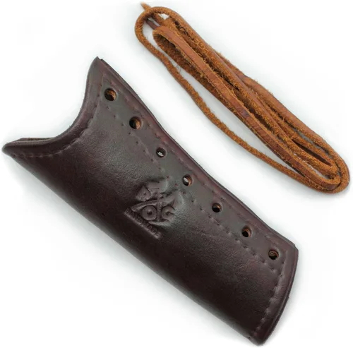 Vista 5 de Protector/Collar de mango de hacha de cuero (Council Tool 2# Wood-Craft Camp Carver, 16″, marrón)