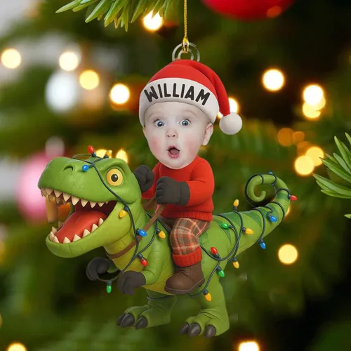 Vista 15 de DILYPOD Adorno personalizado para la primera Navidad del bebé 2025, recuerdo acrílico personalizado con efecto 3D de luna, regalo personalizado