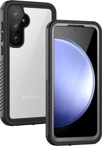 Vista 10 de Lanhiem Funda para Samsung Galaxy S24 FE, IP68 impermeable a prueba de polvo con protector de pantalla integrado, funda protectora de cuerpo Negro