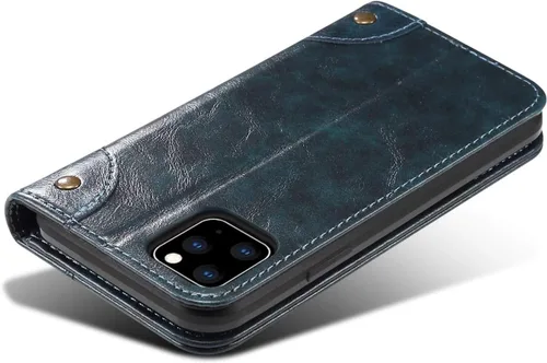 Vista 5 de SINIANL - Funda de piel compatible con iPhone 11, diseño de libro tipo cartera, cierre magnético con soporte y ranuras para tarjetas de crédito