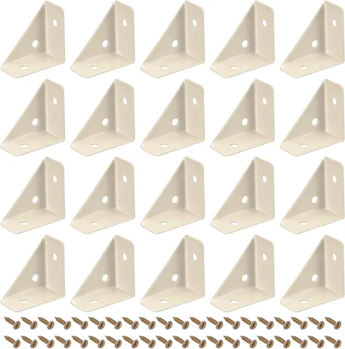 Vista 12 de uxcell 20 soportes de esquina angulares de 1.496 pulgadas x 1.496 pulgadas, soportes de acero laminado en frío con tornillos para borde de Negro