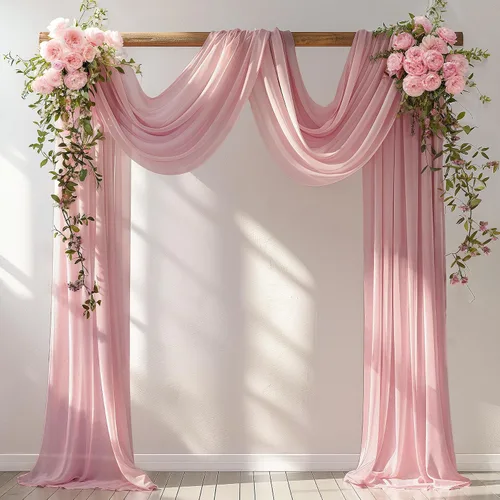 Vista 12 de Tela Negra para Drapeado de Arco de Boda 1 Panel 30'' x 20 Pies Cortinas Negras Tela Transparente Telón de Fondo Telas para Drapeado de Arco