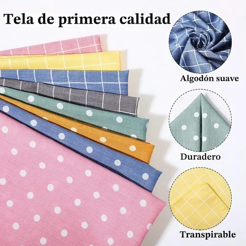 Vista 3 de SATINIOR 8 bandanas para perro, diseño de lunares a cuadros, bandana triangular, bufanda suave, lavable, ajustable, accesorios para gatos pequeños
