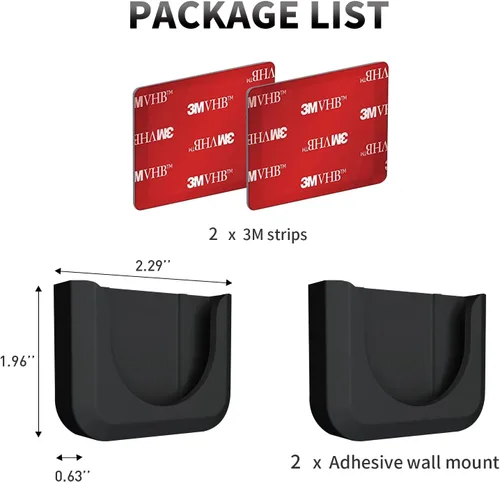 Vista 6 de Blink Mini Mount, Soporte de Pared de Adhesivo Fuerte y Duradero para Cámara Interior Blink Mini, Sin Taladro, Sin Tornillos, Decora sin Daños Negro
