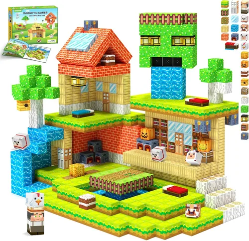 Vista 8 de Hiwawind 40 bloques magnéticos, regalos ideales para niños de 3, 4, 5, 6 años, juguetes de aprendizaje STEM para niños y niñas de 3 a 5 años
