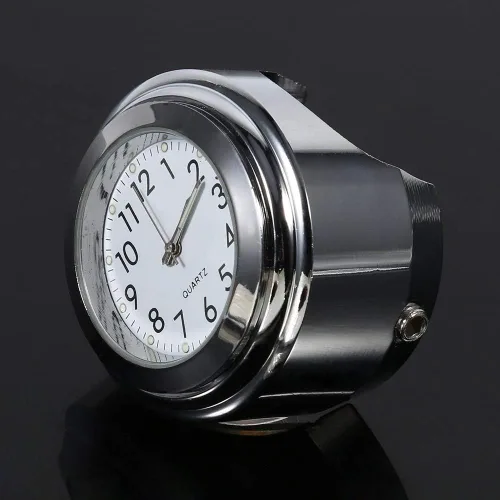 Vista 4 de Reloj de manillar de motocicleta Reloj de marcación de tiempo preciso blanco para montar por la noche