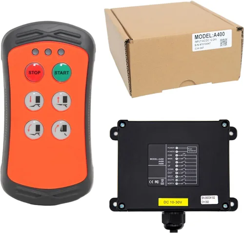 Vista 7 de A400 Control remoto industrial Inalámbrico Grúa Polipasto de 4 botones Interruptor de puerta trasera Transmisor y receptor 12V 24V (CA/CC 12-24V)