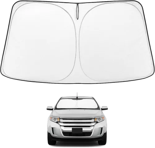 Vista 148 de Proadsy Parasol para parabrisas Rivian R1S 2022-2025 2026 de 4 capas plegable, protector de parasol frontal que bloquea los rayos UV, mantiene