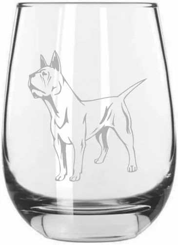 Vista 477 de Shar Pei (chino) - Vaso de vino sin tallo grabado para perro, 15.25 onzas
