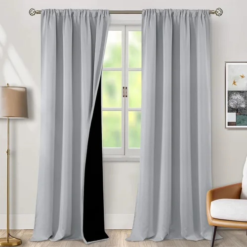 Vista 77 de BGment - Cortinas opacas para sala de estar de 63 pulgadas de largo, juego de 2 paneles, cortinas para oscurecer toda la habitación, cortinas