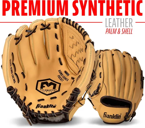 Vista 5 de Franklin Sports Field Master Baseball + Softball Glove - Field Master Adult + Youth Baseball + Softball Mitt - Men's + Women's Gloves - Right Hand