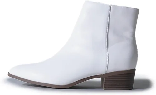 Vista 3 de J. Adams Botas de tobillo Viper para mujer, botas cortas y gruesas de tacón bajo con puntera puntiaguda, cómodas y elegantes para el uso diario